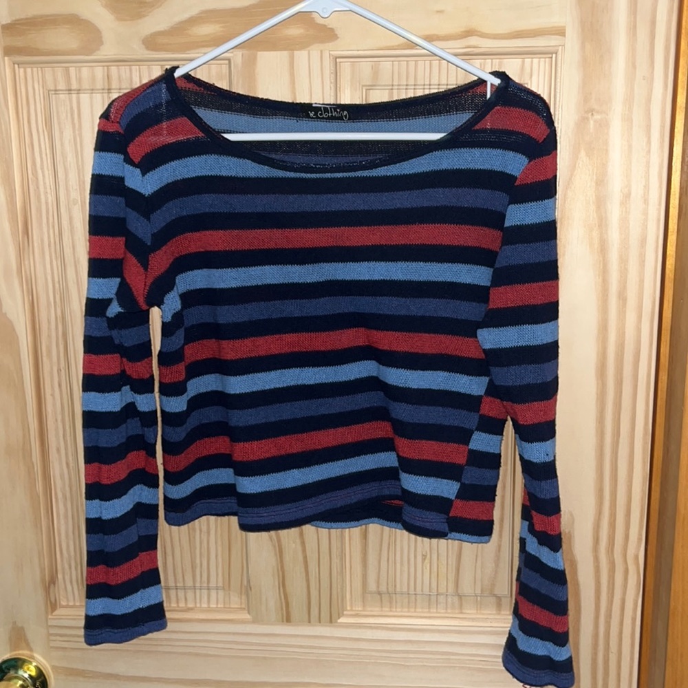 Vintage Blue and Red Striped Sweater